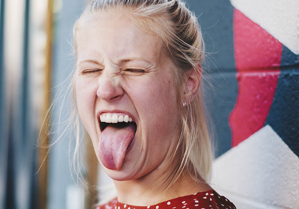 girl sticking tounge out