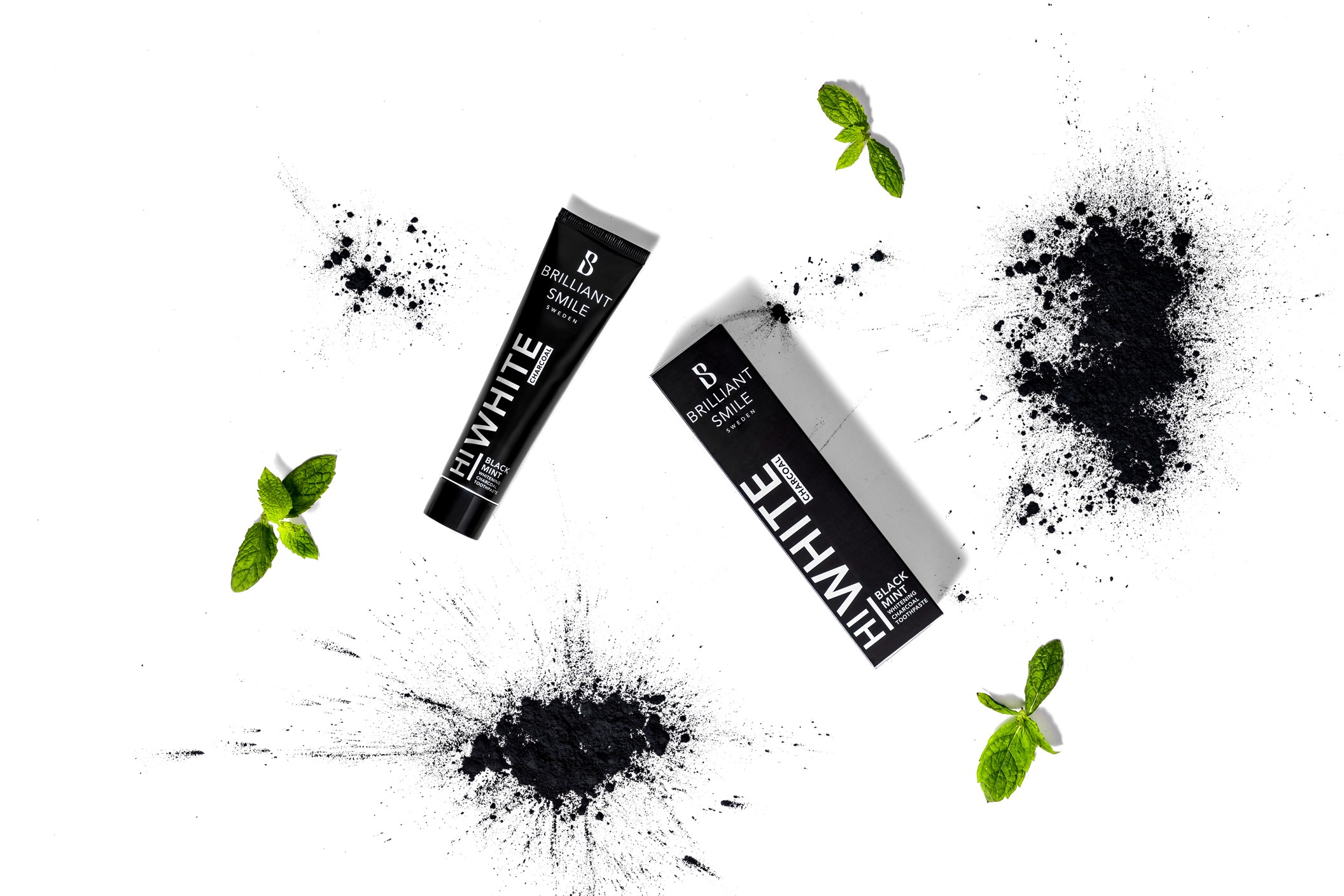 Charcoal splashes black mint