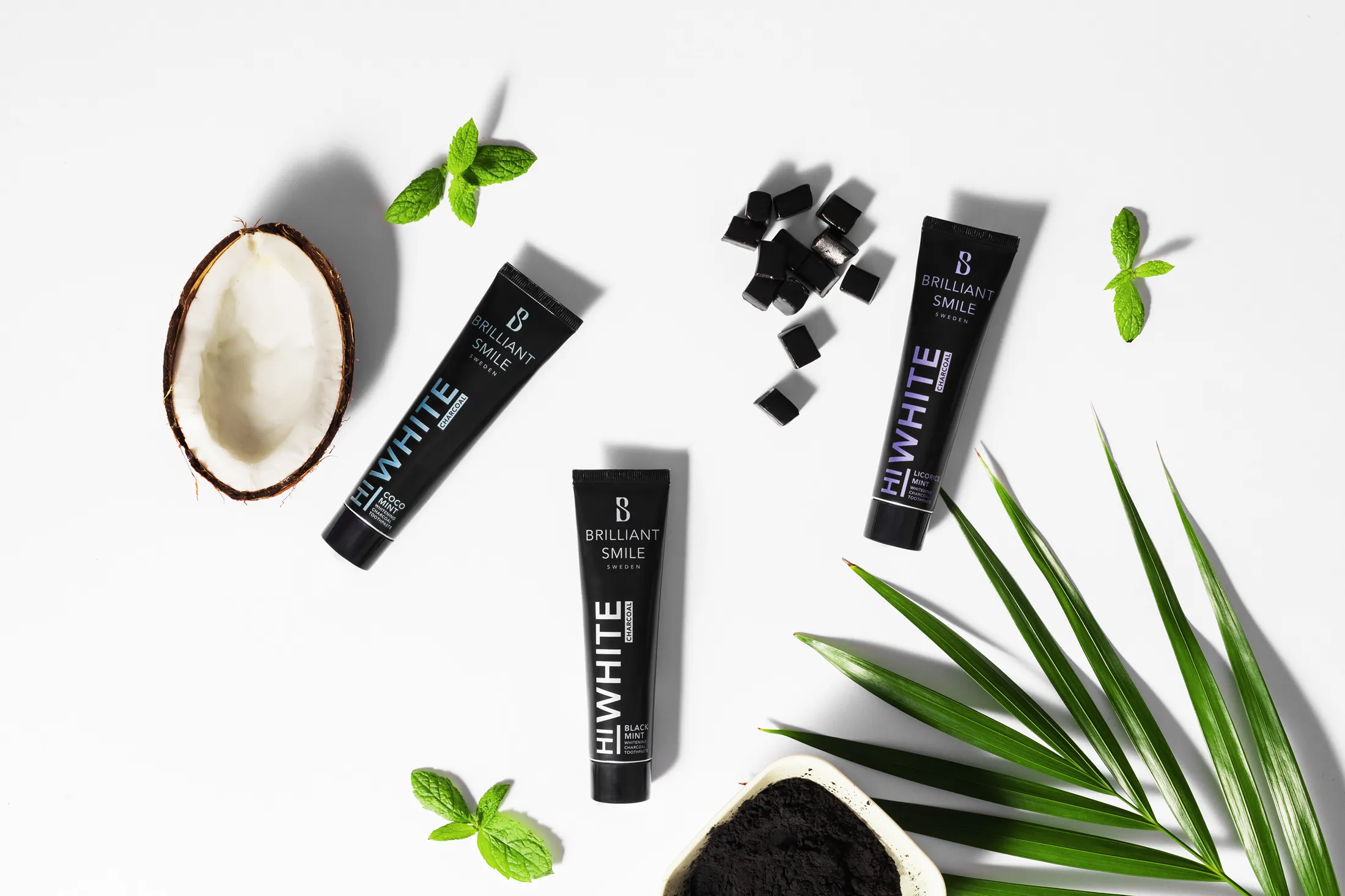 HiWhite Charcoal flavors light background